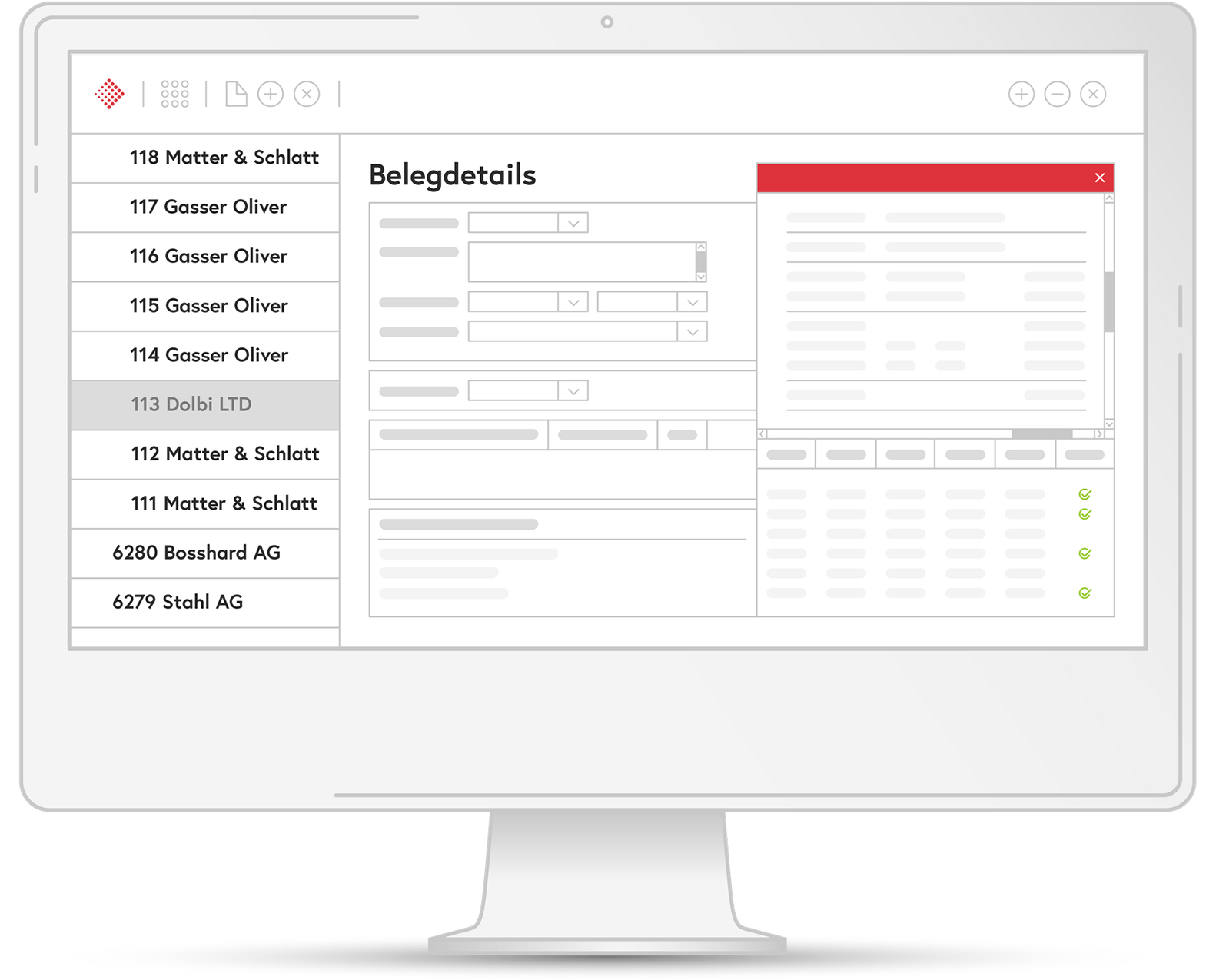 Belegdetails AbaWeb 